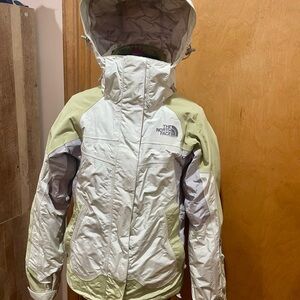 The North Face White and Green Ski Jacket